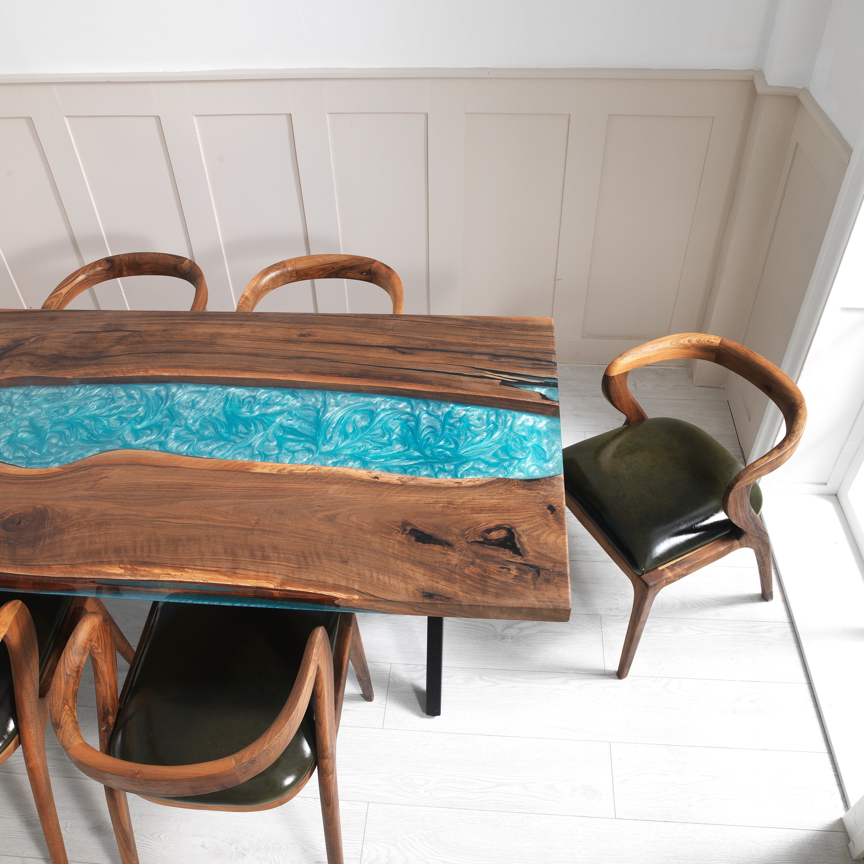 Cascade Epoxy River Table & Resin Dining Table
