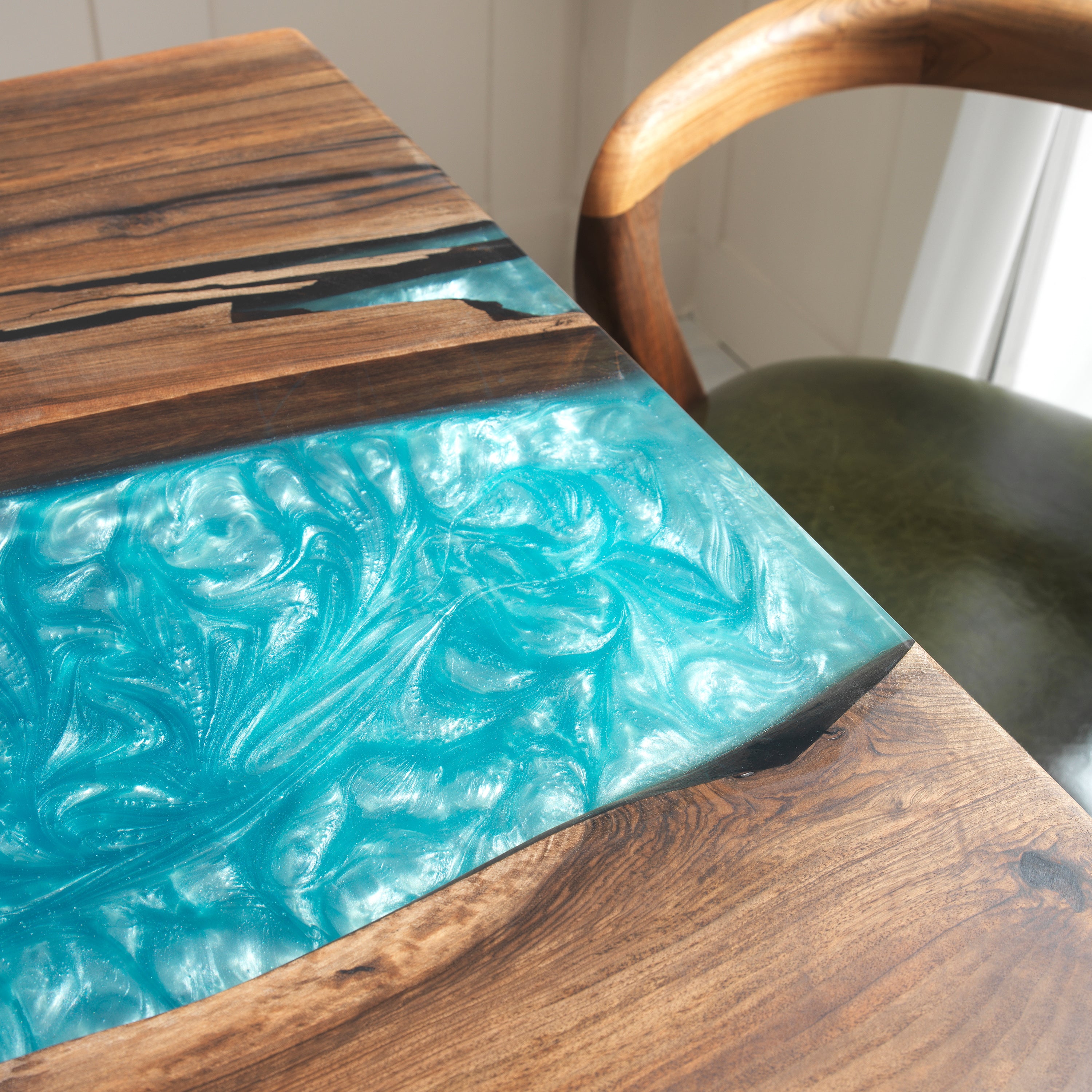 Cascade Epoxy River Table & Resin Dining Table