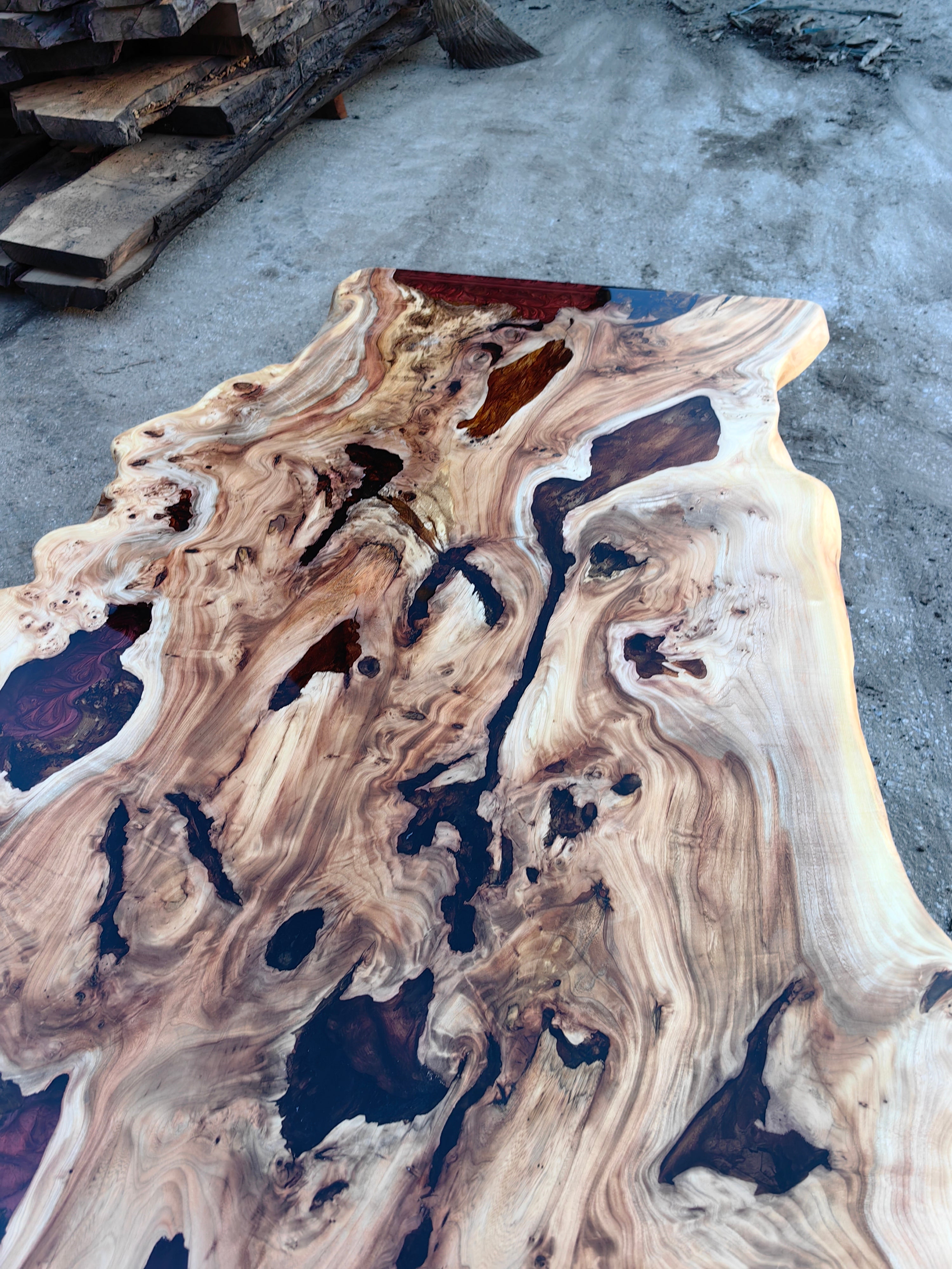 Canyon Epoxy River Table & Live Edge Dining Table
