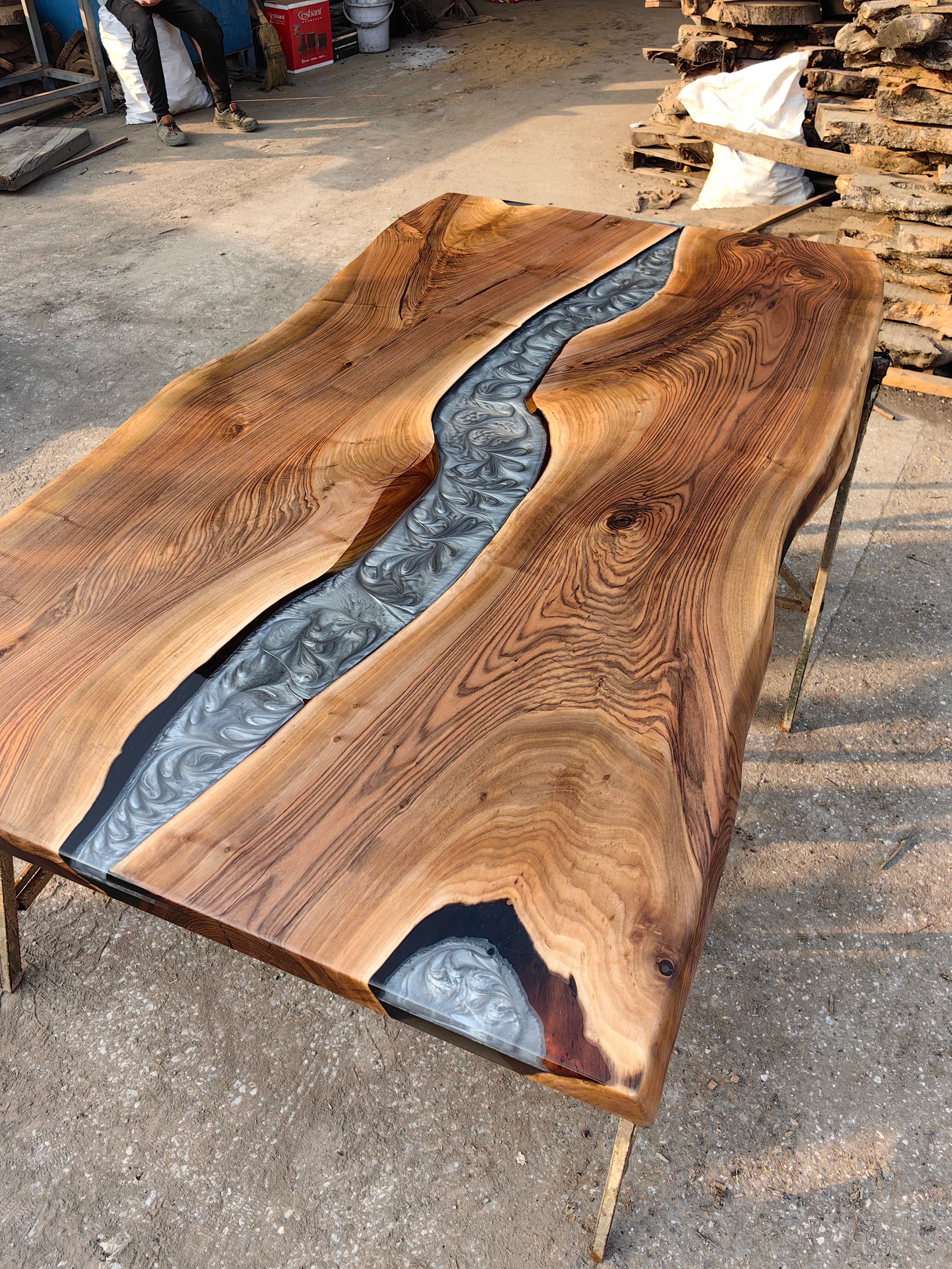 Lagoon Epoxy River Table & Resin Dining Table