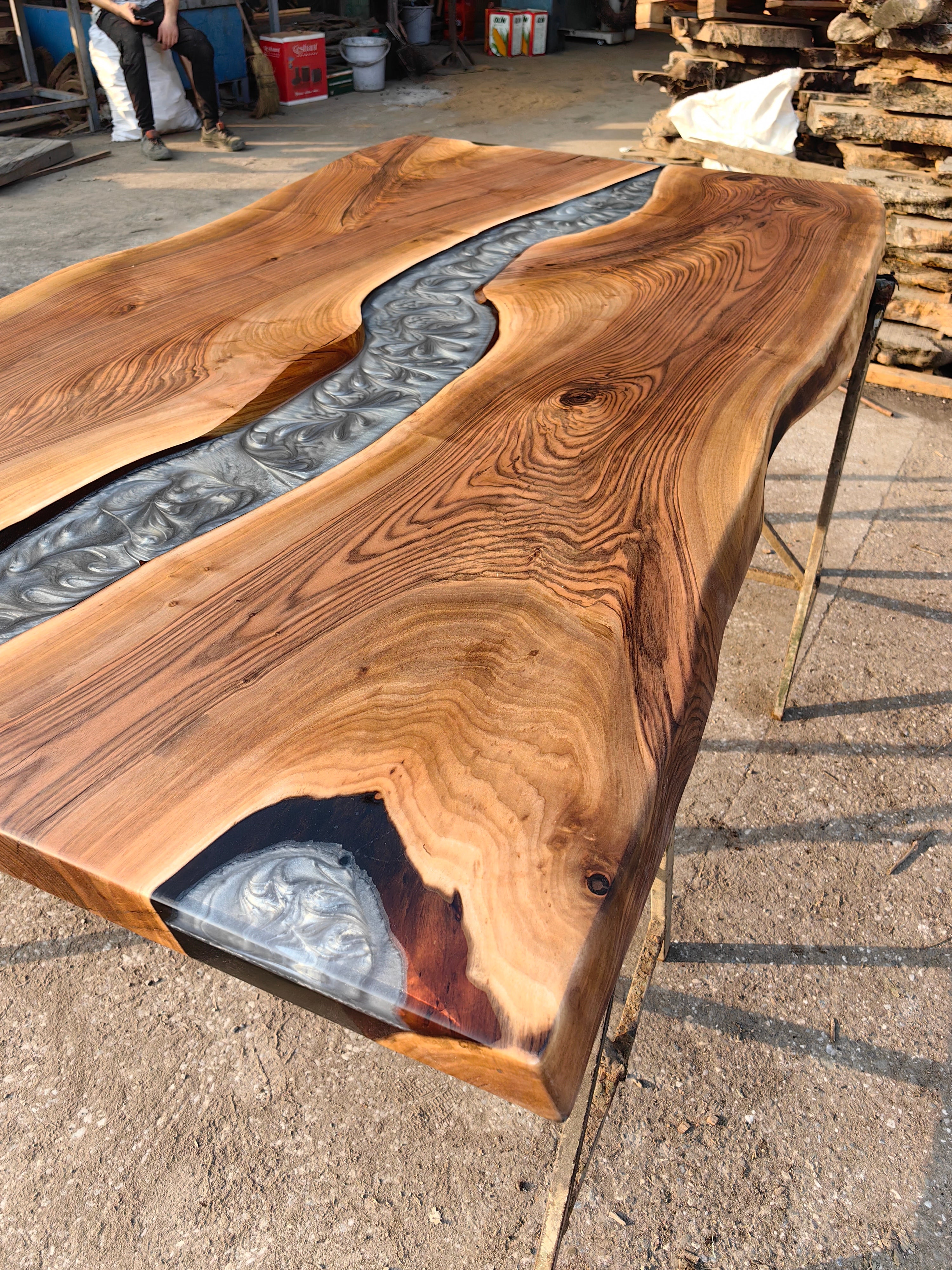 Lagoon Epoxy River Table & Resin Dining Table