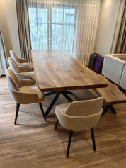 Desert Walnut Live Edge Dining Table