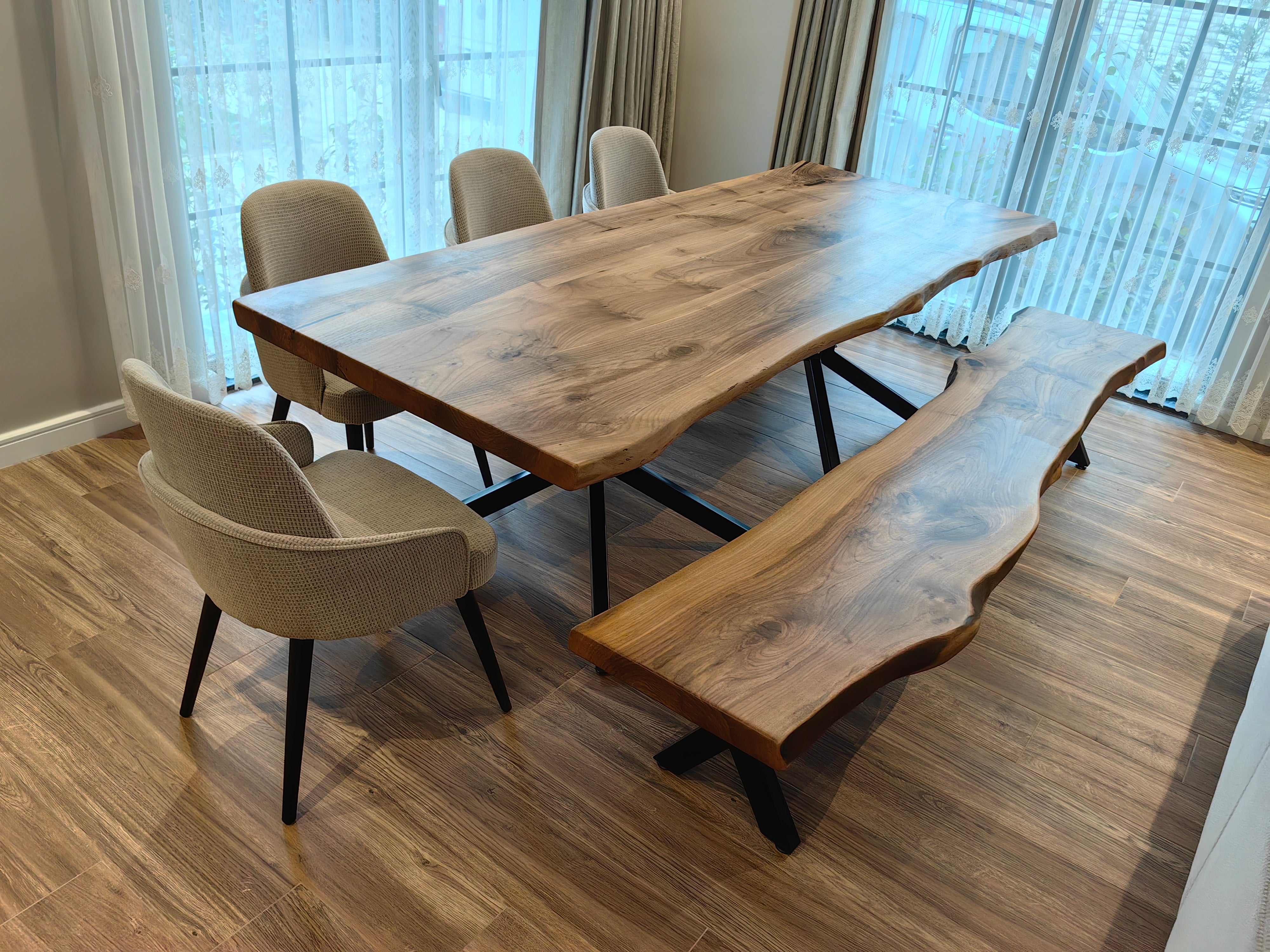 Desert Walnut Live Edge Dining Table