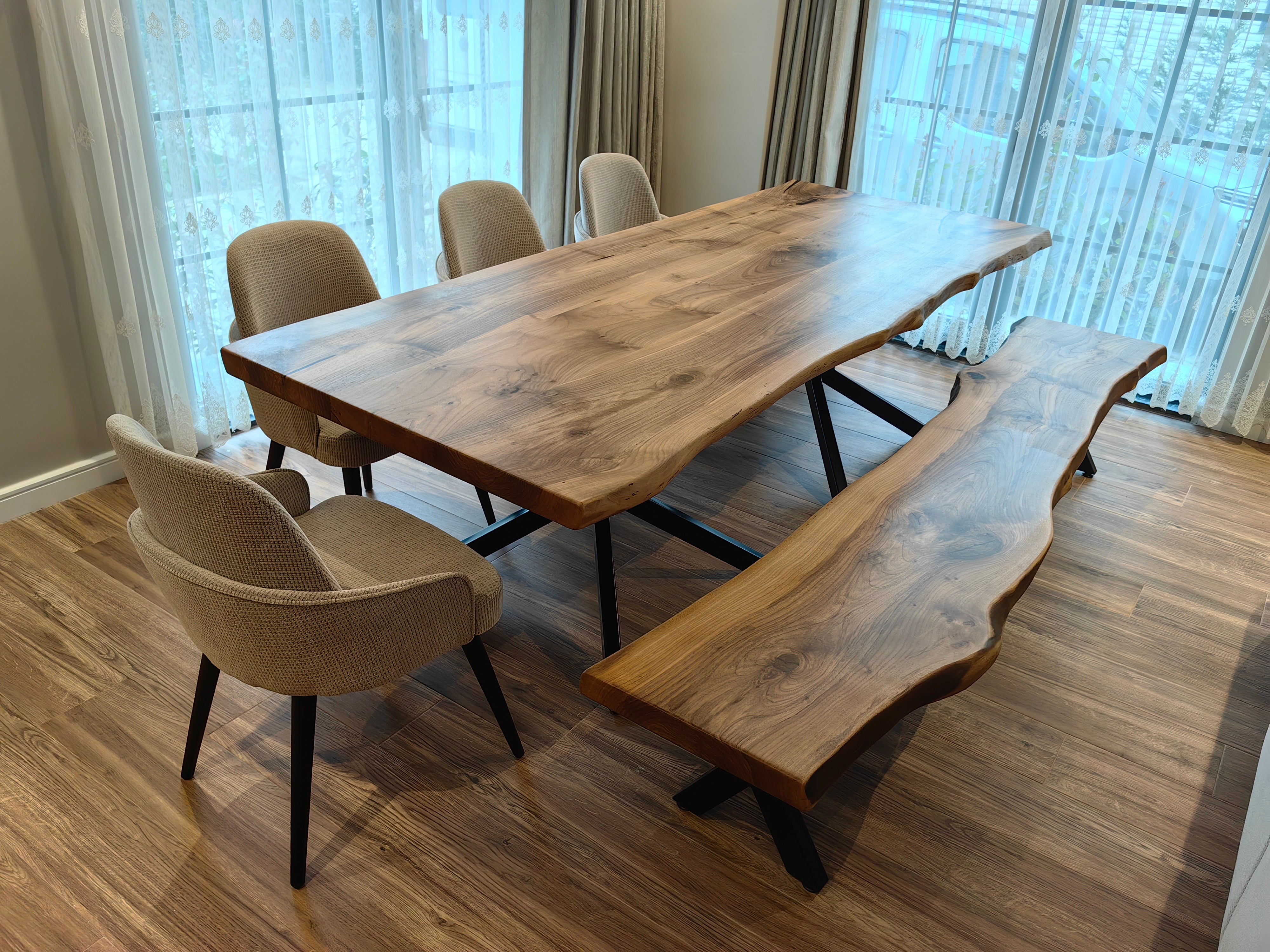 Desert Walnut Live Edge Dining Table