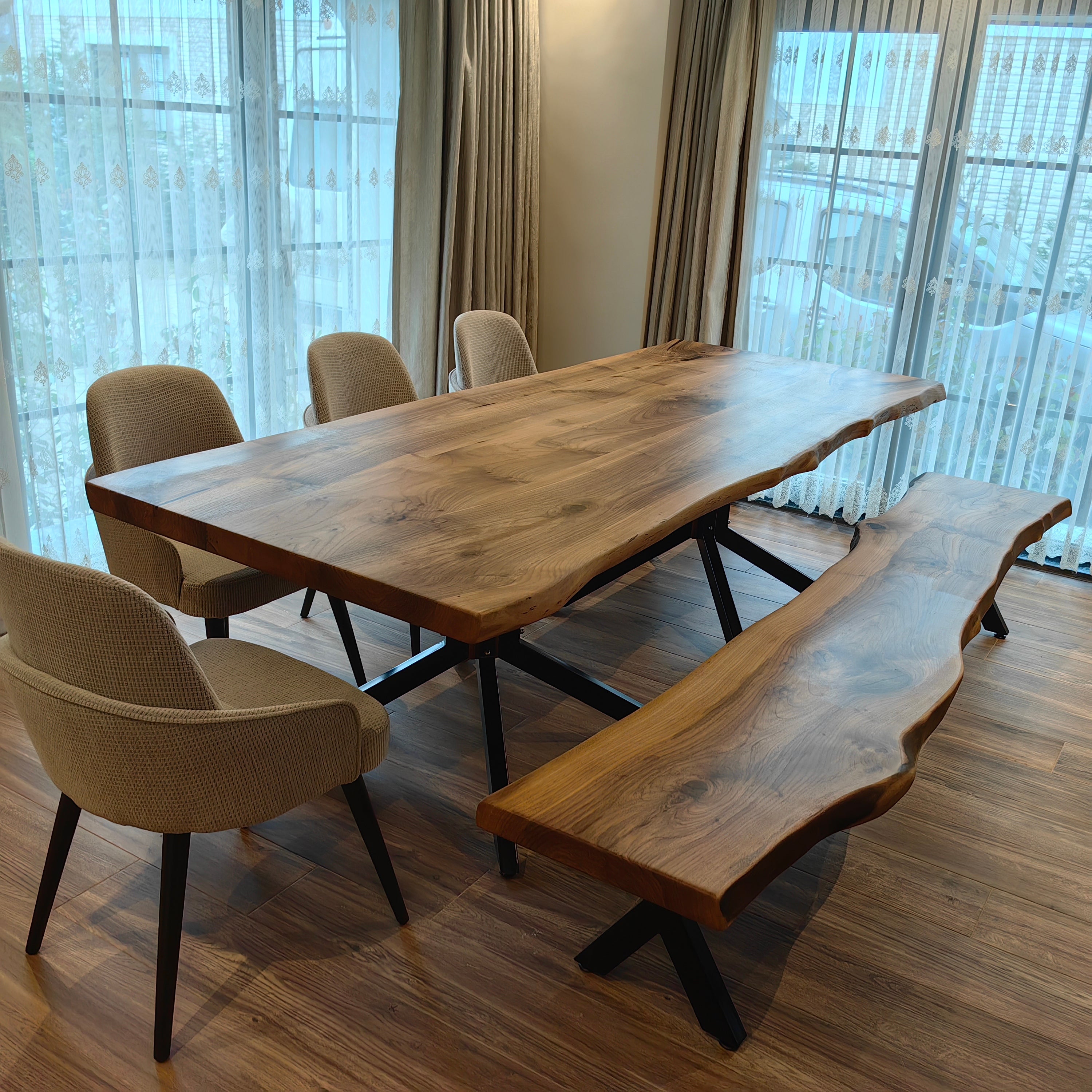 Desert Walnut Live Edge Dining Table