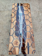 Honeycomb Epoxy River Table & Resin Dining Table