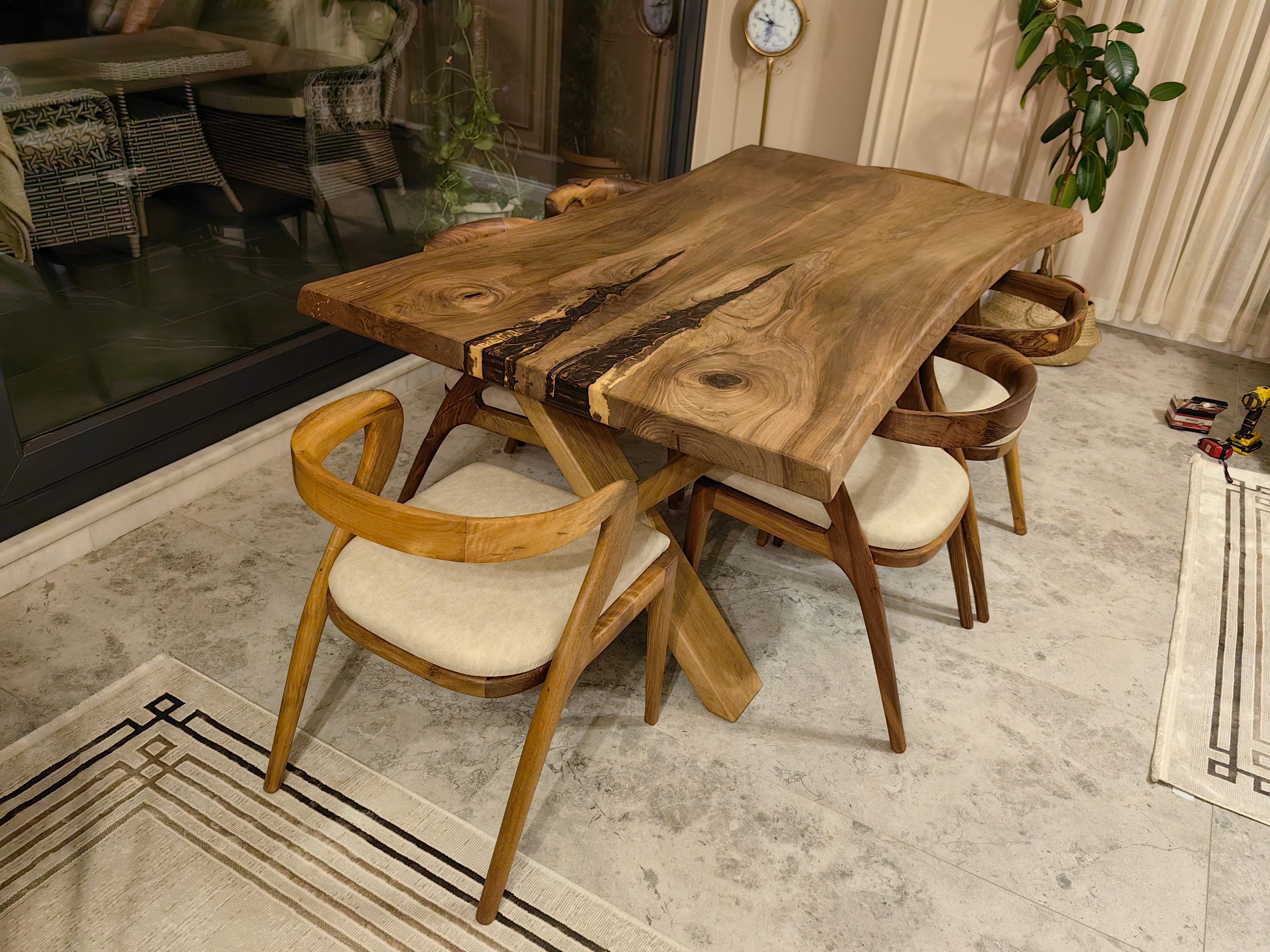 Tundra Walnut Live Edge Dining Table