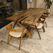 Tundra Walnut Live Edge Dining Table