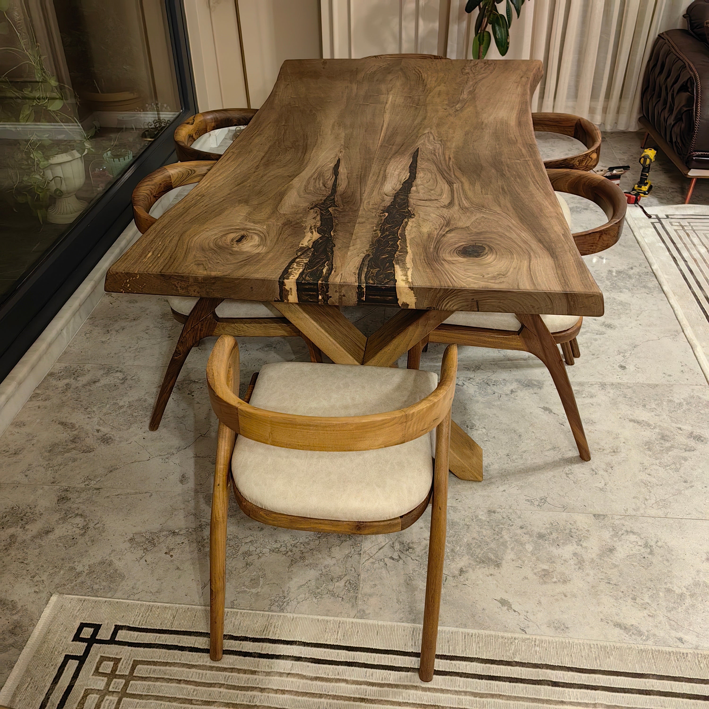 Tundra Walnut Live Edge Dining Table