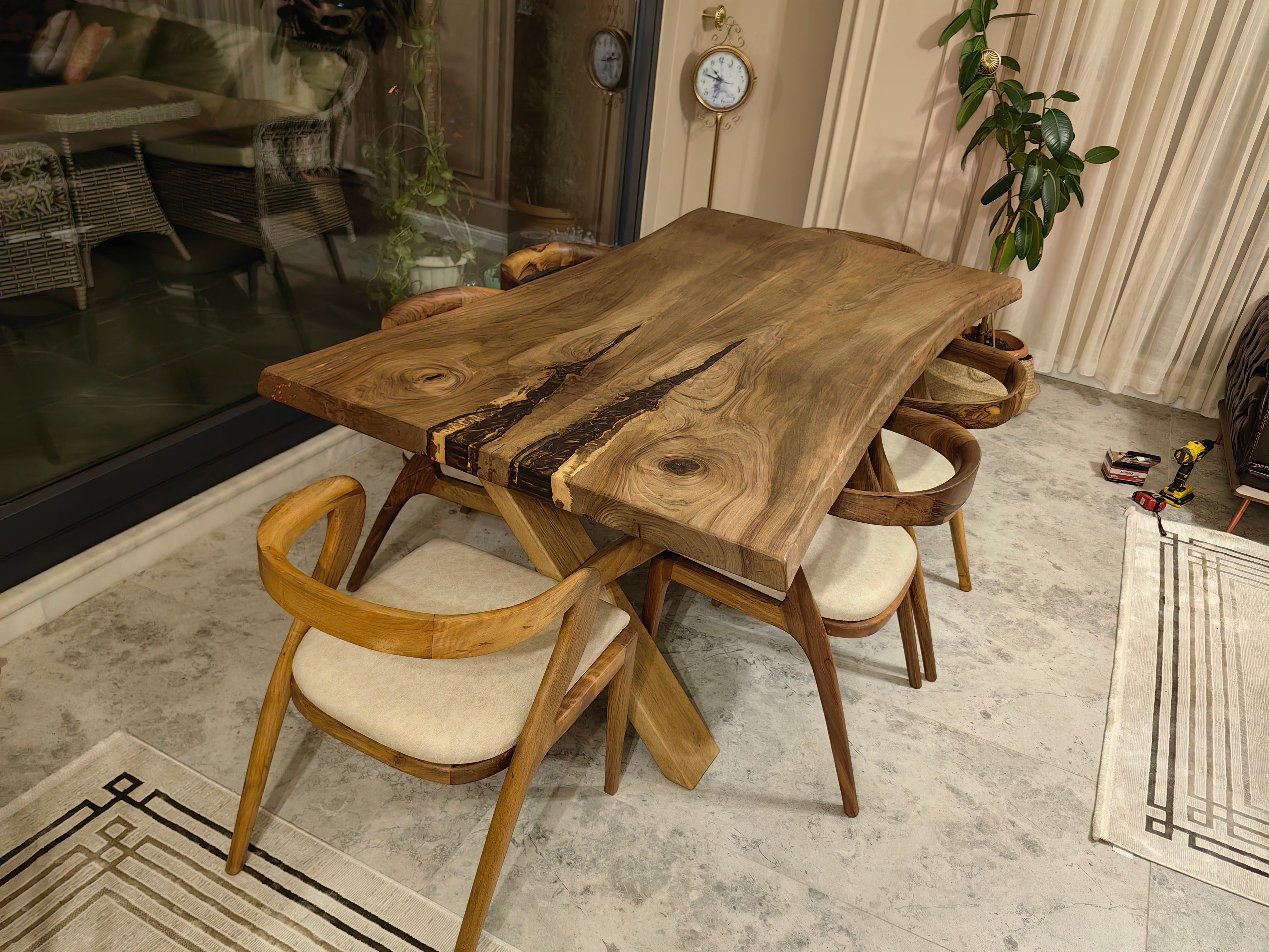 Tundra Walnut Live Edge Dining Table