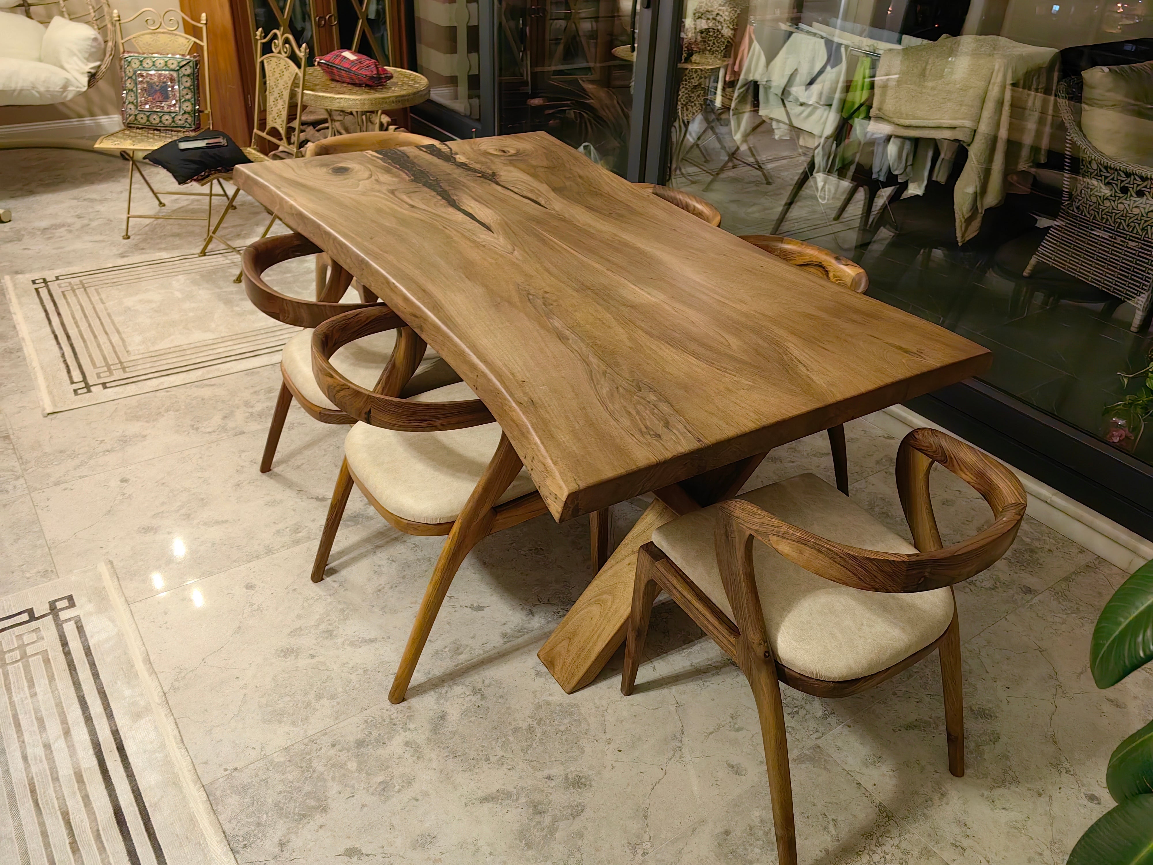 Tundra Walnut Live Edge Dining Table