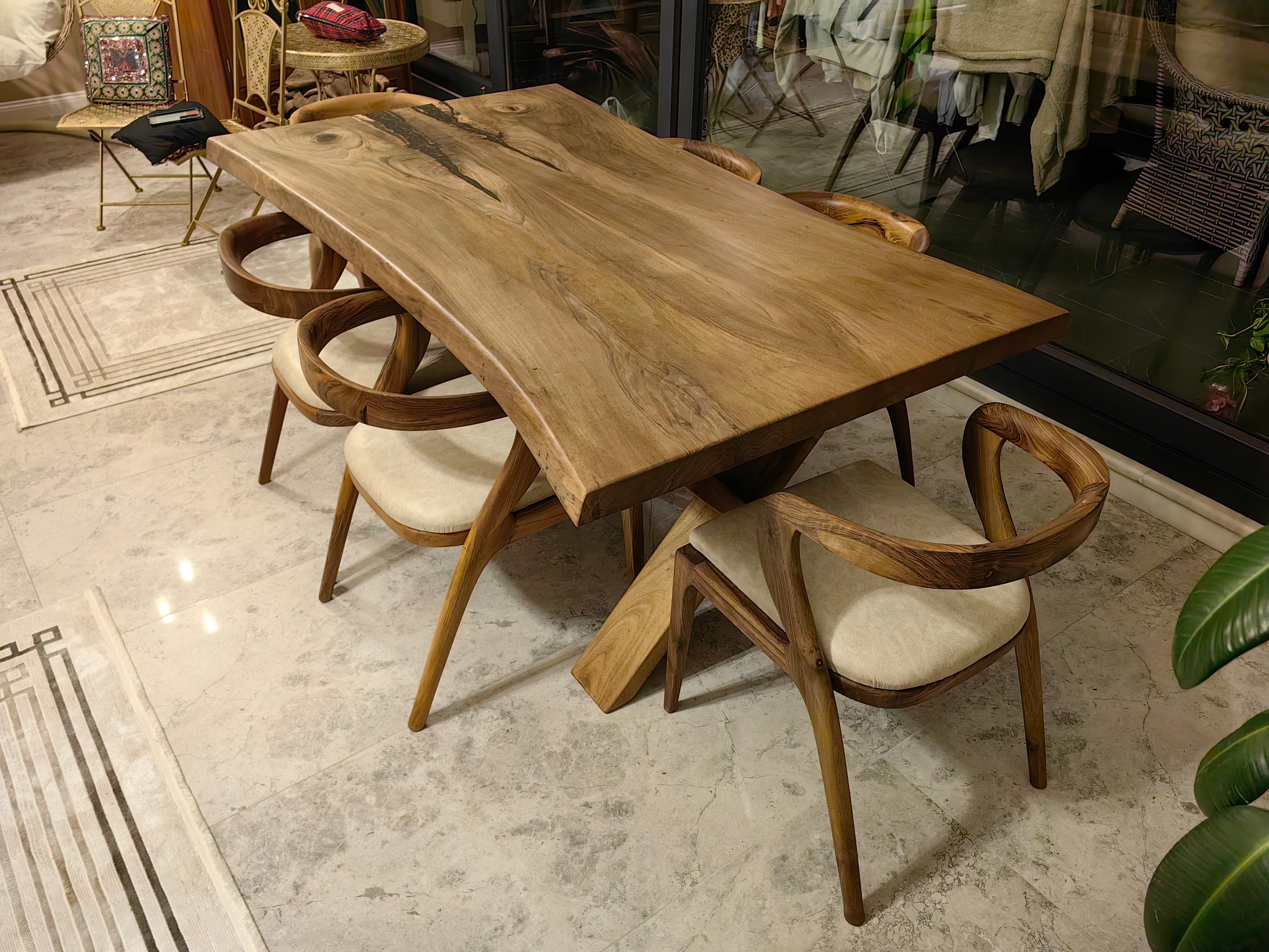 Tundra Walnut Live Edge Dining Table