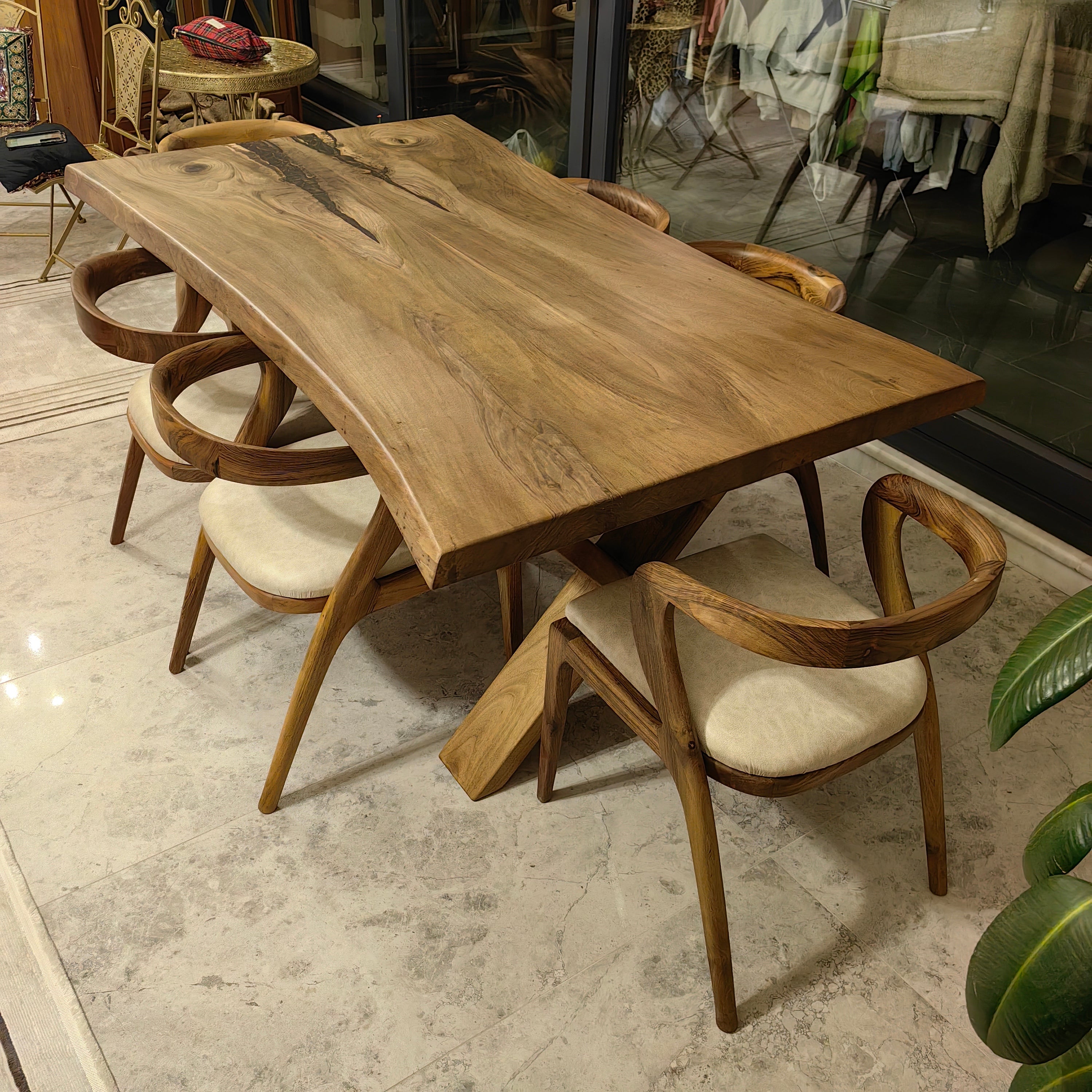 Tundra Walnut Live Edge Dining Table