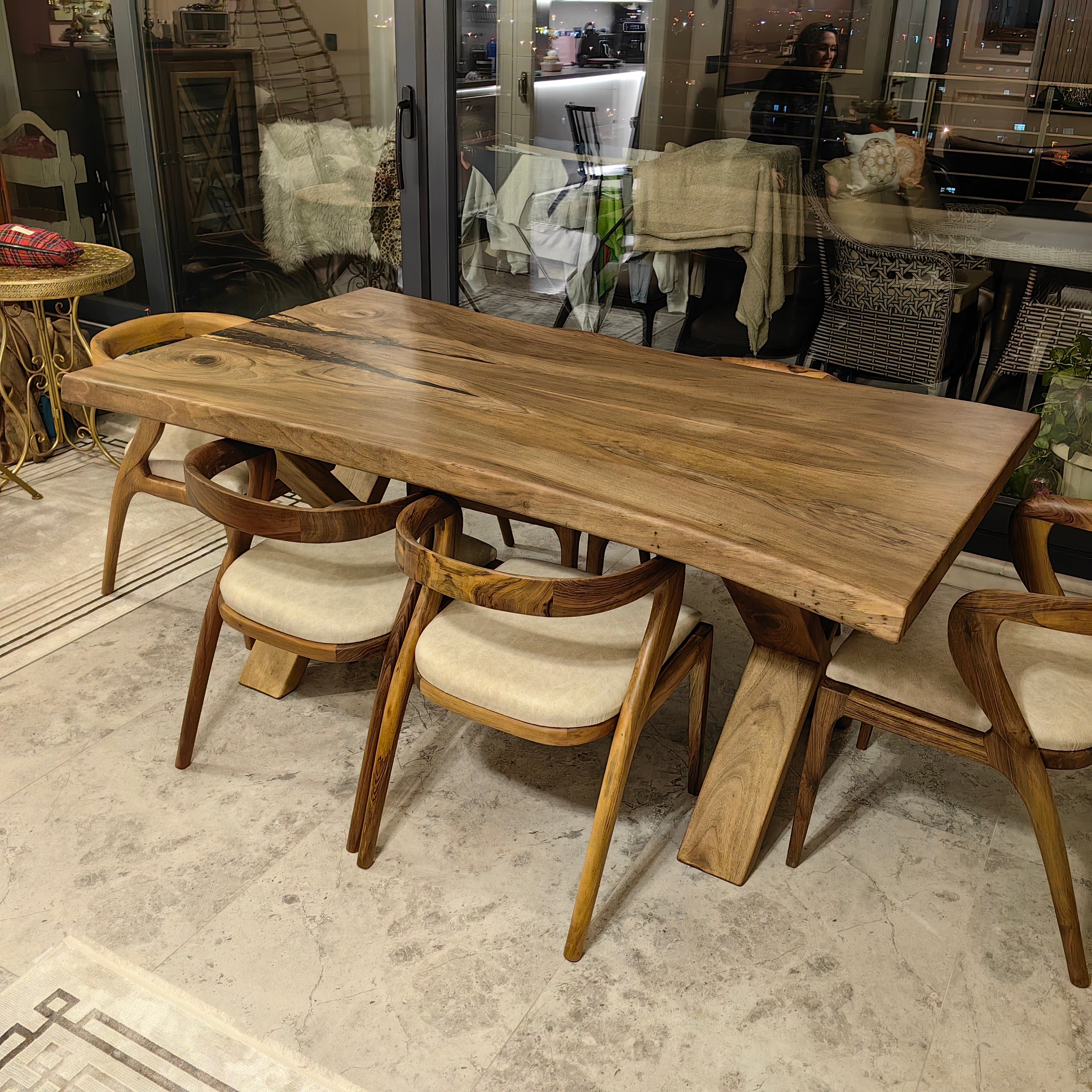 Tundra Walnut Live Edge Dining Table