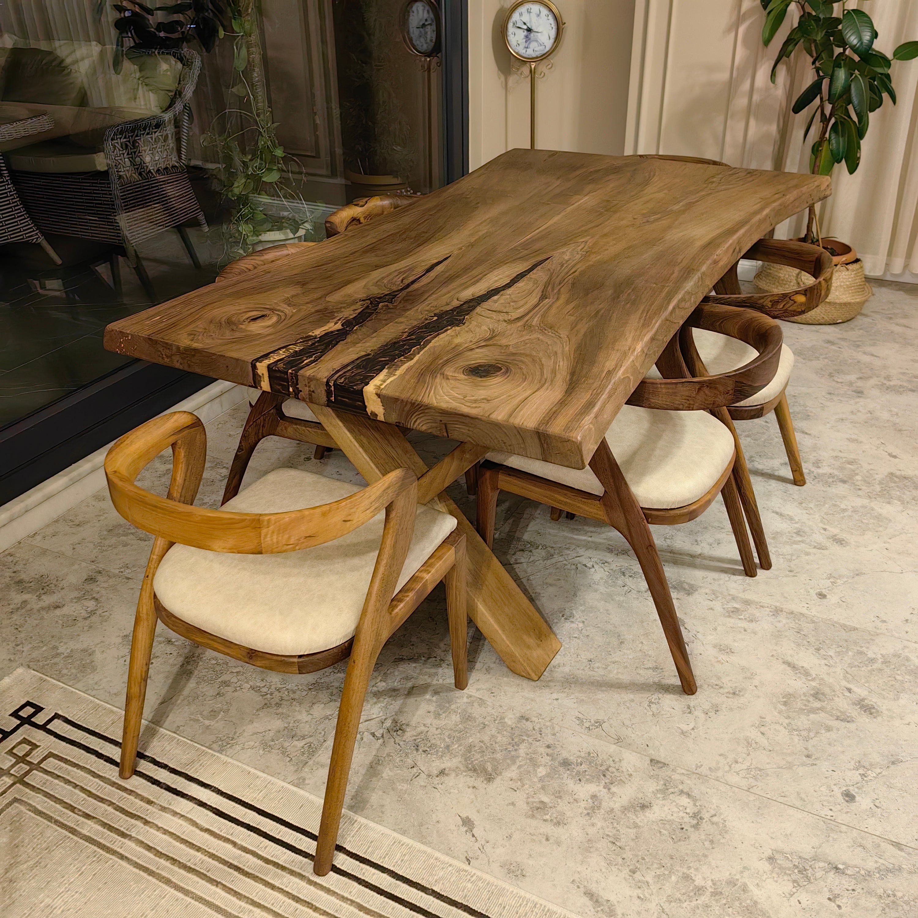 Tundra Walnut Live Edge Dining Table